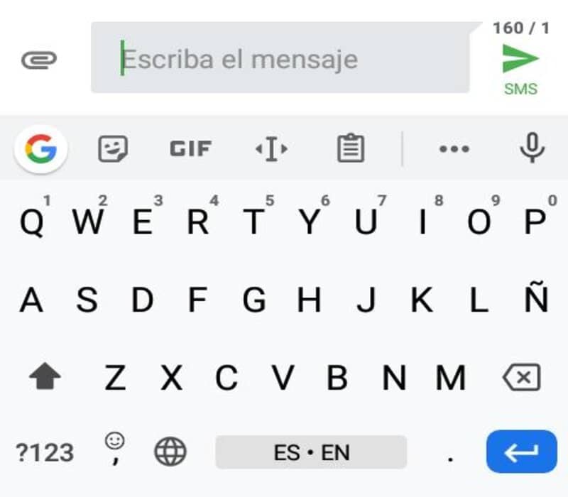 caracteres alfanuméricos del teclado de Android
