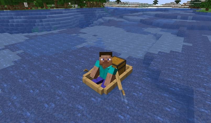 Steve en barco de Minecraft
