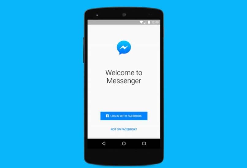 facebook messenger fondo azul móvil