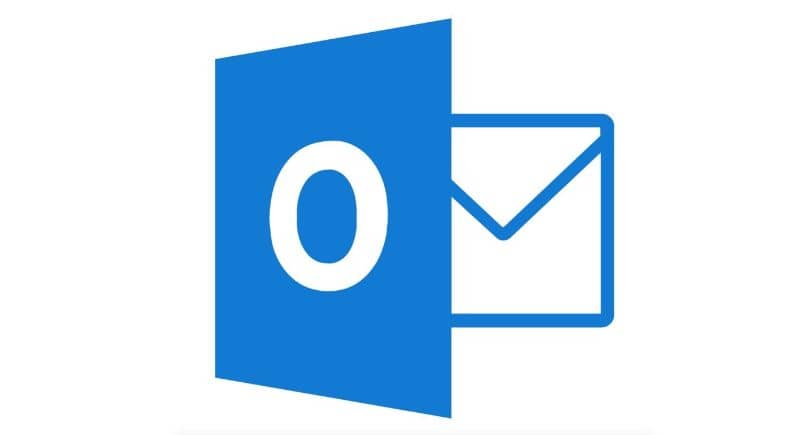 Fondo blanco del logotipo de Outlook azul