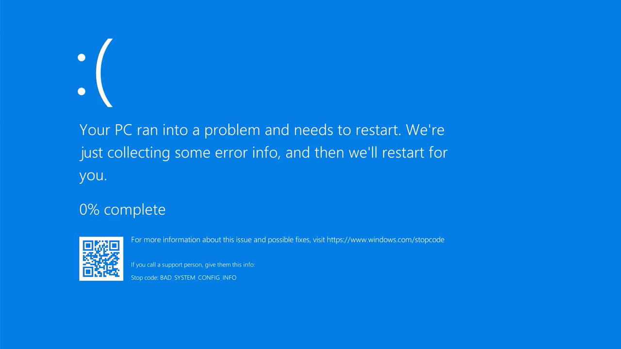 ▷ BAD SYSTEM CONFIG INFO Solución de error en Windows 10