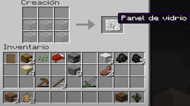 cómo crear un panel de vidrio en Minecraft