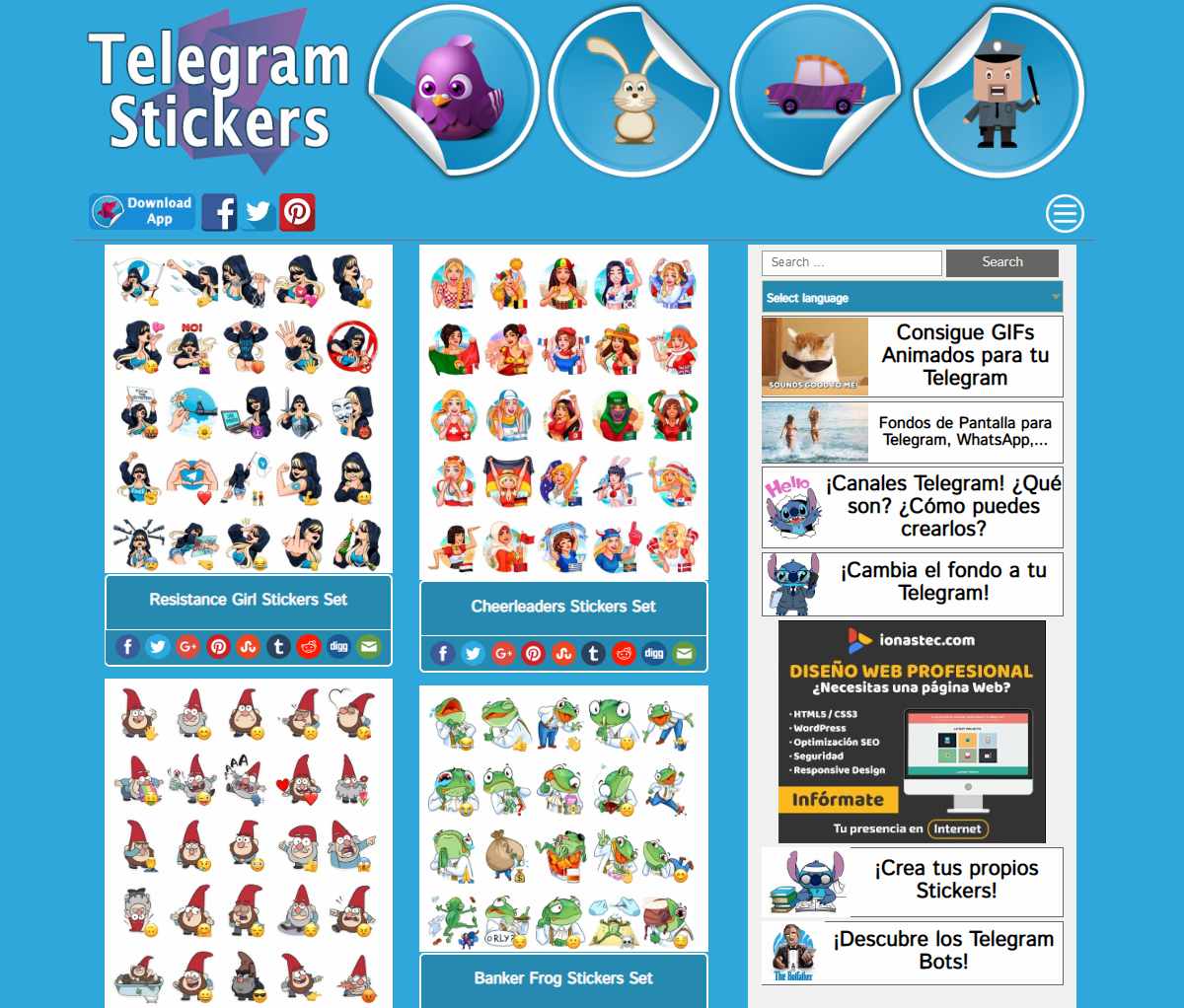 Los 100 mejores paquetes de pegatinas para Telegram