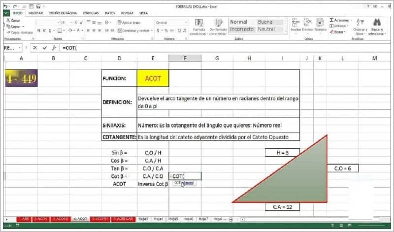 Varias funciones de hoja de cálculo en Excel