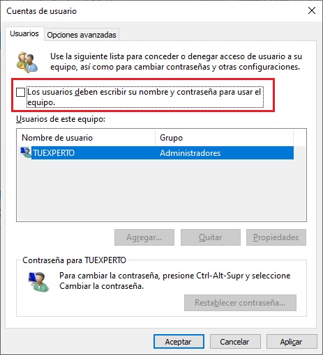 conexión automática en Windows 10 2