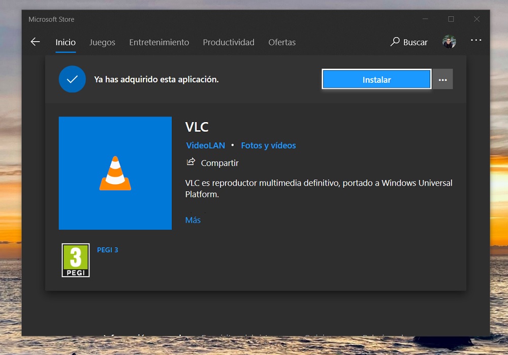 VLC en Microsoft Store