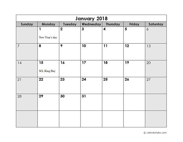 Plantillas de calendario de oficina mensual 1