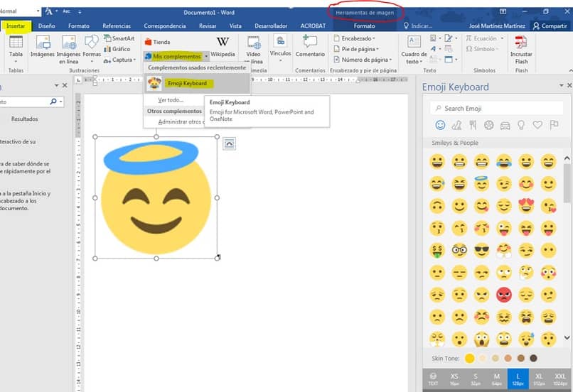 emojis o emoticonos en Microsoft Word