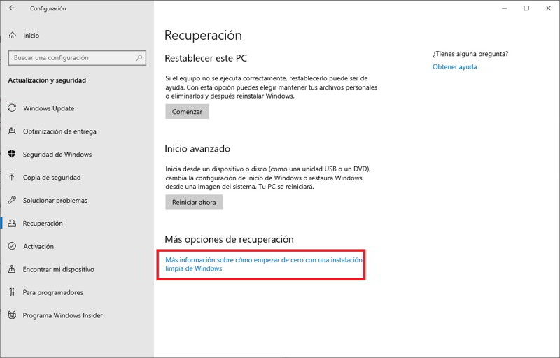 realice una instalación limpia de Windows 10 manteniendo la licencia habilitada 1
