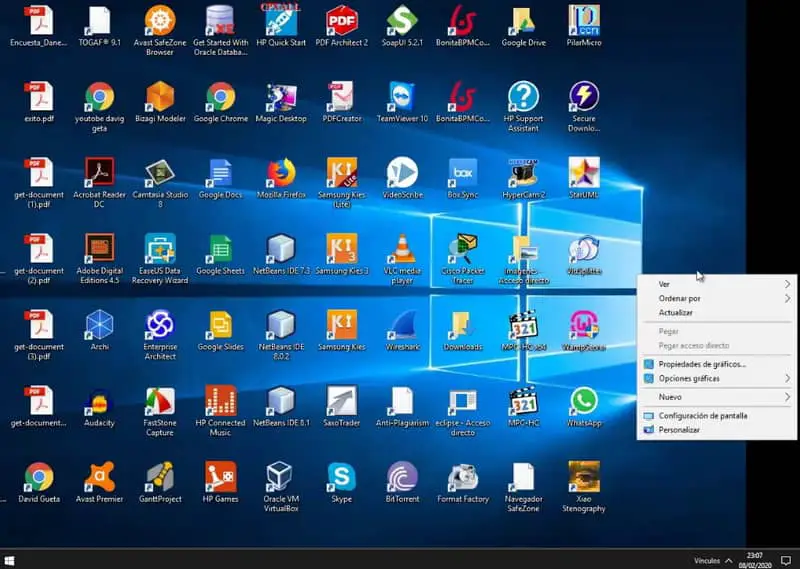 Iconos de escritorio en Windows 10