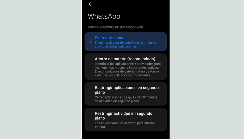 Problemas de WhatsApp con los teléfonos Xiaomi y su solución 4