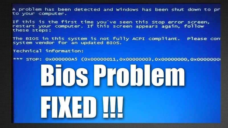 Problemas de pantalla azul en BIOS