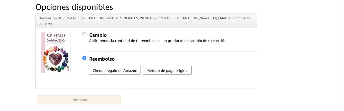 Devolución de dinero de Amazon 