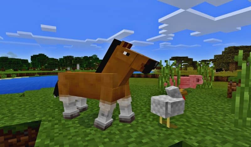 Minecraft cerdo pollo caballo