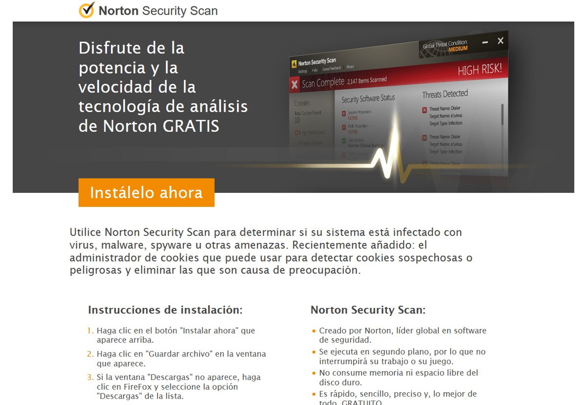 Escaneo de seguridad de Norton