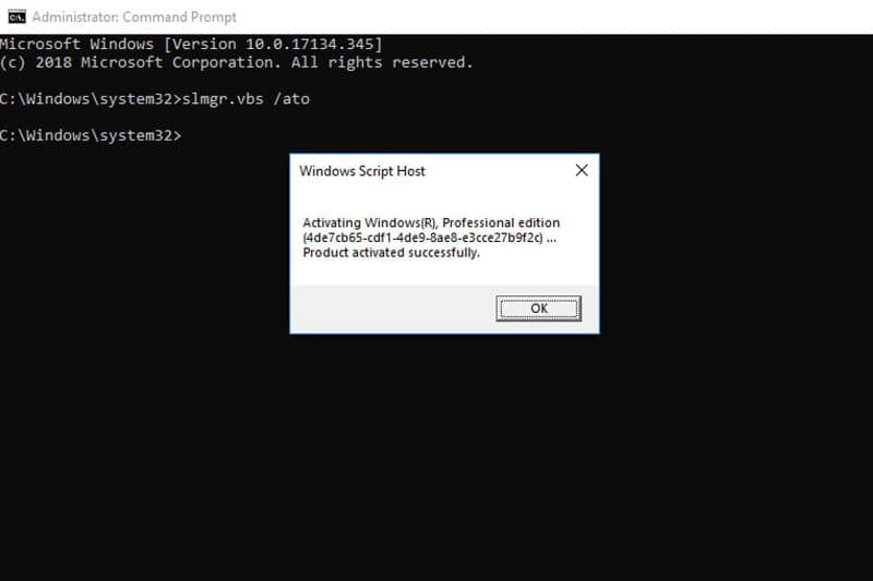 activar la tecla Windows 10 con cmd