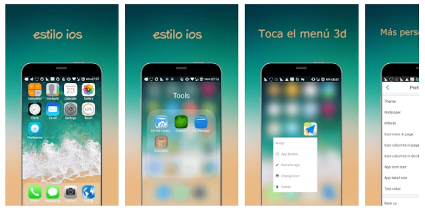 iLauncher X: inicia el tema del iphone de iOS