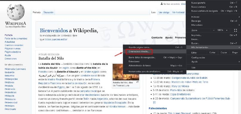 página de inicio de opciones de wikipedia