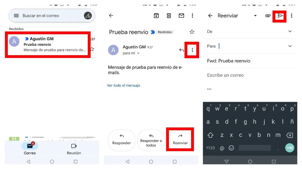 Cómo reenviar un mensaje de Gmail desde su teléfono móvil 1