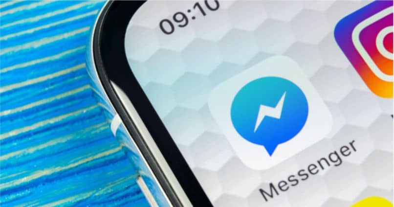 fondo azul instagram messenger telefono movil