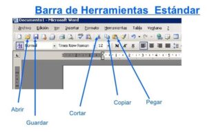 explicación estándar de barras de herramientas