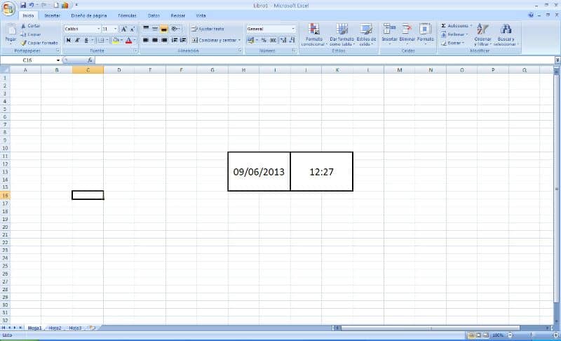 Fecha y hora en el libro de trabajo de Microsoft Excel