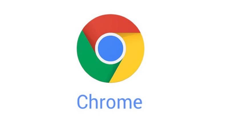Logotipo de Google Chrome con fondo blanco y letras azules