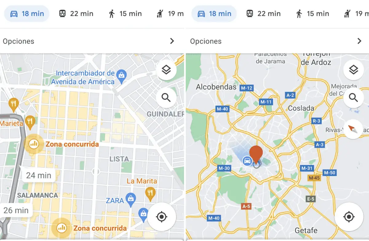¿Qué significan las barras amarillas en Google Maps?