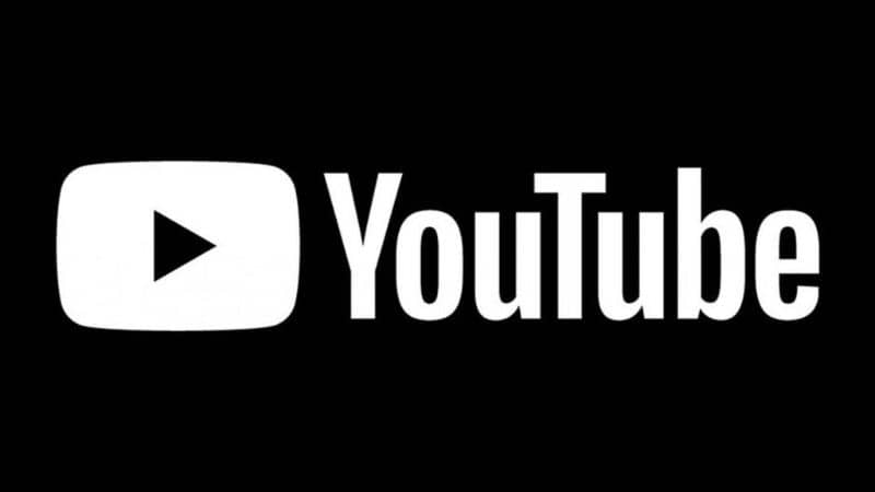logotipo de youtube en modo oscuro