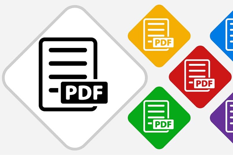 logotipos de archivos pdf en diferentes colores