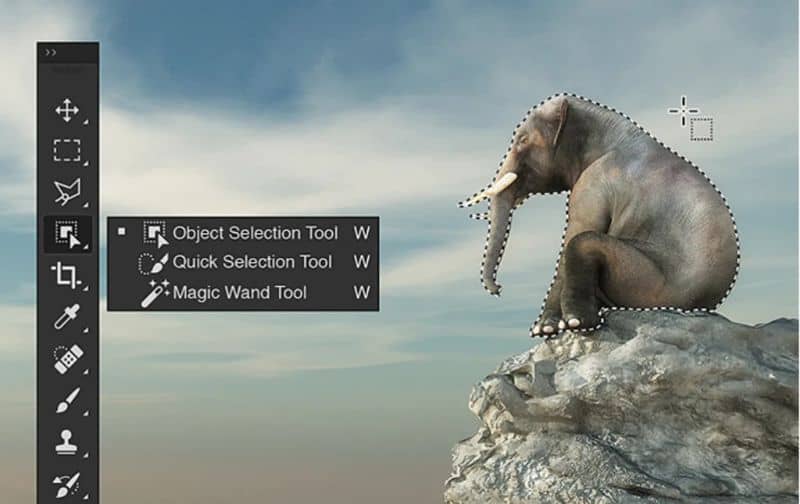 Photoshop editar pantalla de elefante