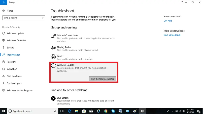 Windows actualiza la configuración del solucionador de problemas