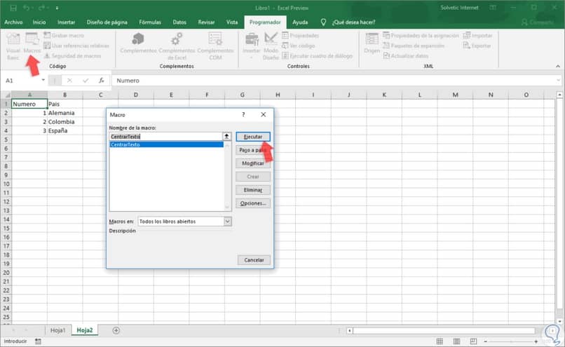 ingresar macro de Excel 
