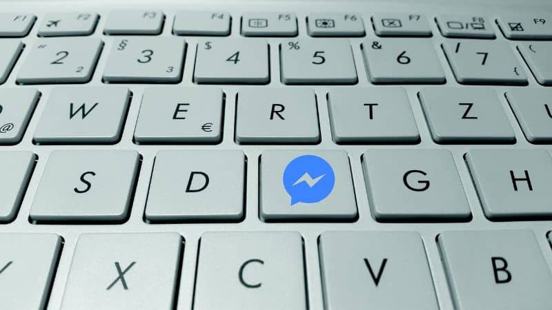 teclado azul tecla messenger blanco