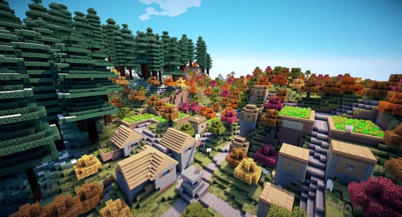 árboles minecraft aldeas