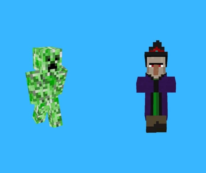 Personajes de Minecraft Witch and Creepers