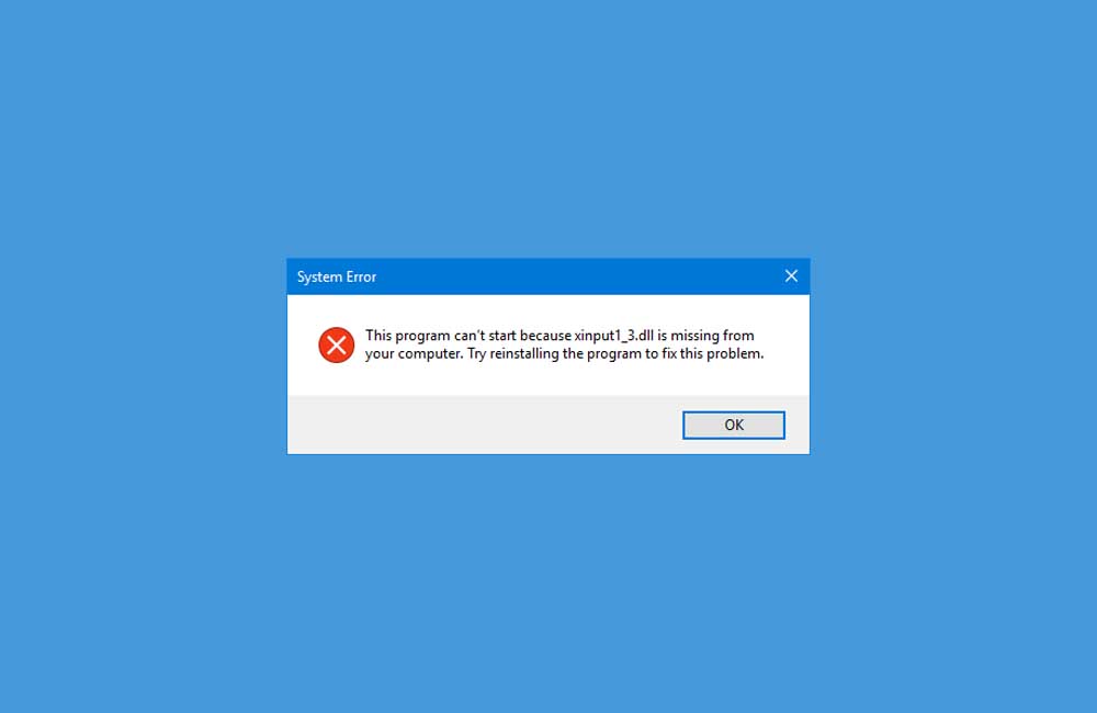 Cómo reparar el error XINPUT1_3.dll falta en Windows 10