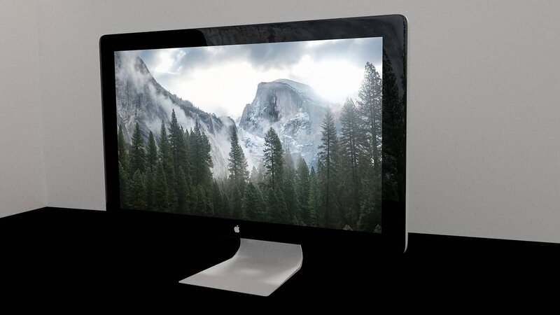 computadora mac con diseño de photoshop