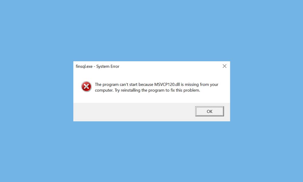 Error Solución Error MSVCP120.dll falta en Windows: descargar e instalar