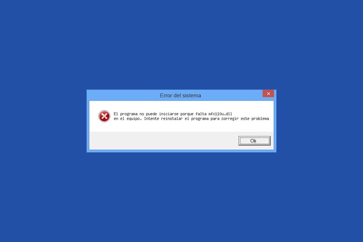 Falta el error de dll mfc110u en la computadora con Windows