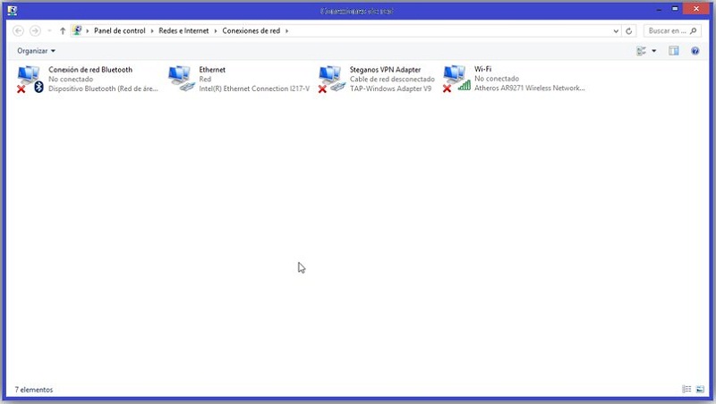 desconectar la conexión de red de Windows 7