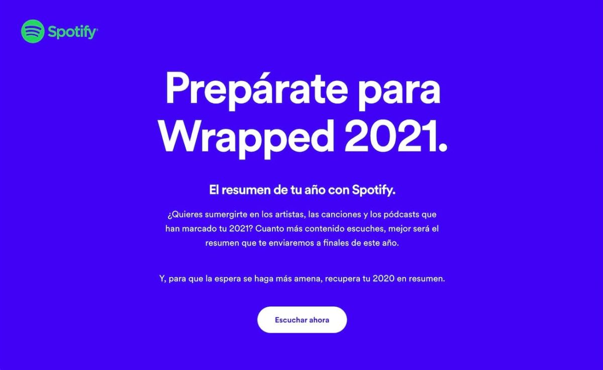 Spotify envuelto 2021 cómo participar