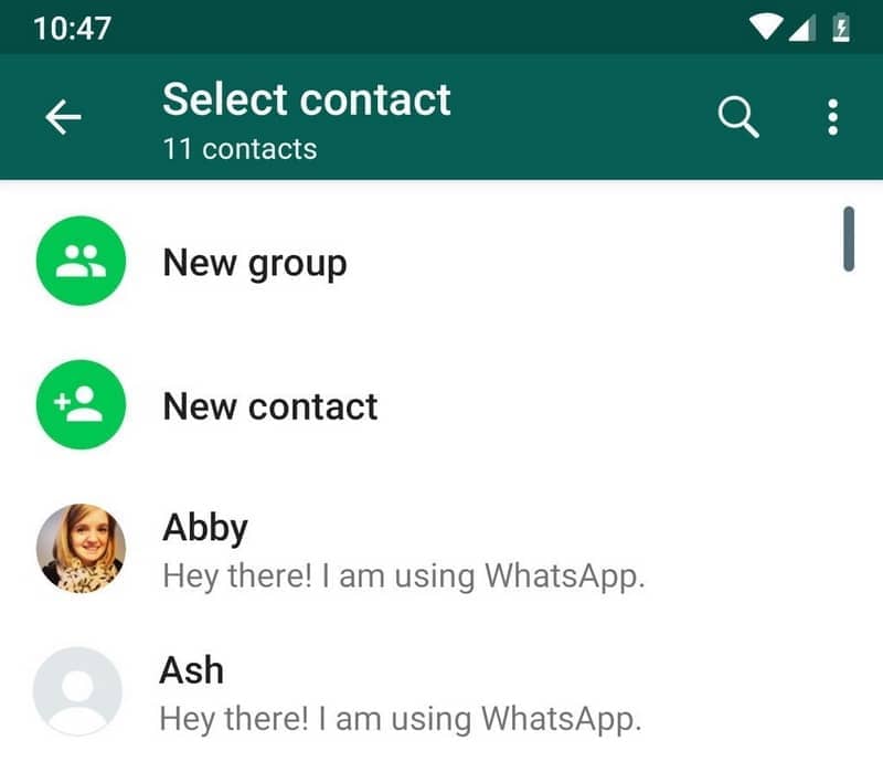 Por qué los nombres de mis contactos no aparecen en WhatsApp en mi teléfono móvil Android (ejemplo)